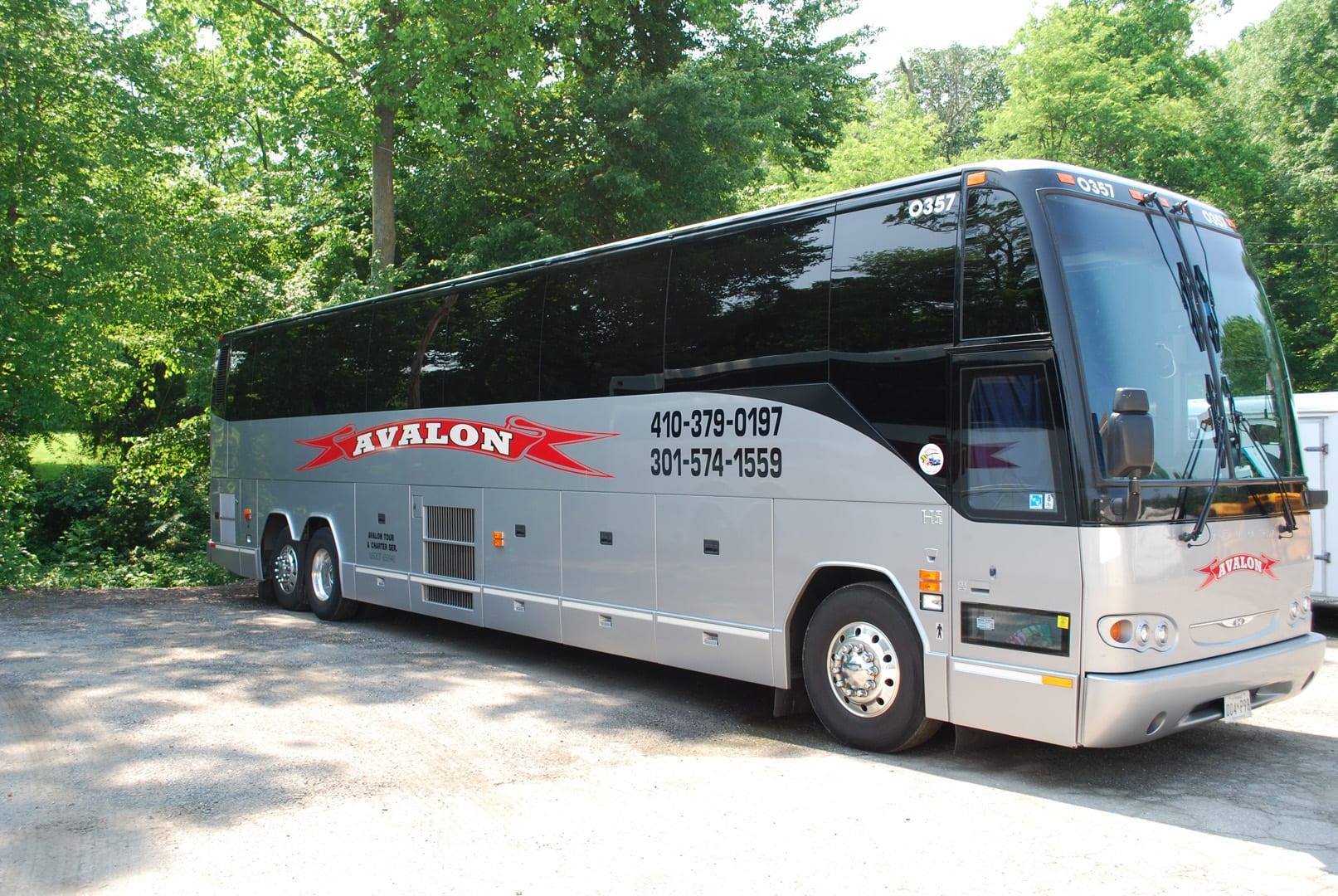 Avalon Tour and Charter Bus with Contact Numbers